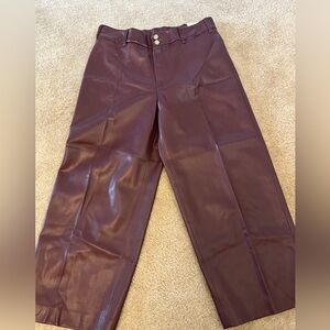 Chico's Deep Red Leather Trousers